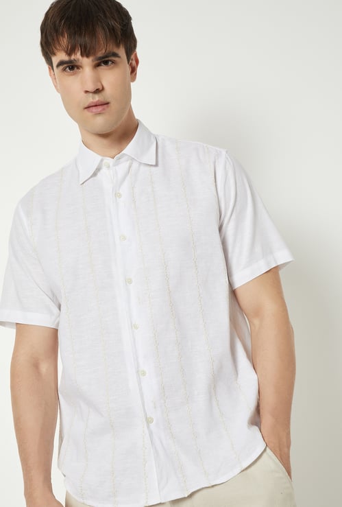 Men Embroidered Regular Fit Shirt