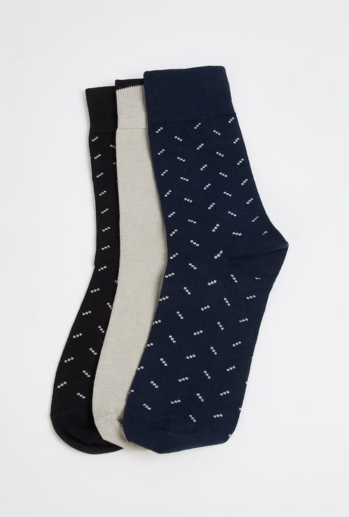 Men Printed Crew Length Socks - Pack of 3