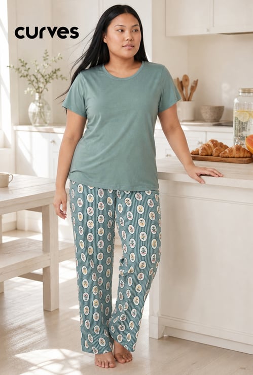 Women Floral Print PJ Set