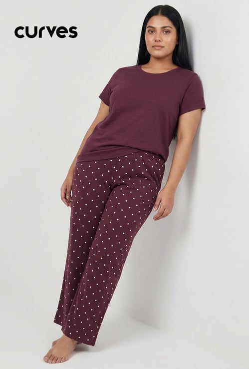 Women Polka dot Printed PJ Set