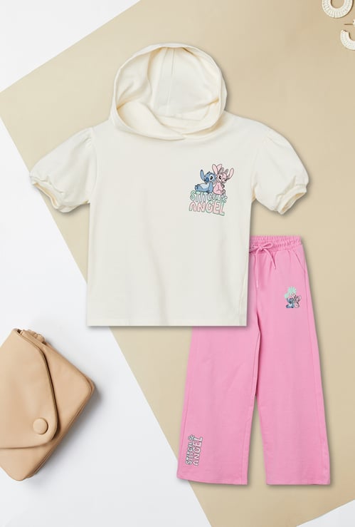 Girls Stitch & Angel Trousers Set