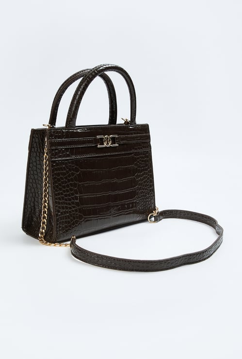 Women Croc Embossed Handheld Bag