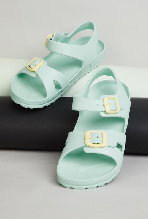 Girls Solid Ankle-Strap Sandals