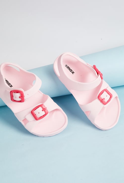 Girls Solid Ankle-Strap Sandals