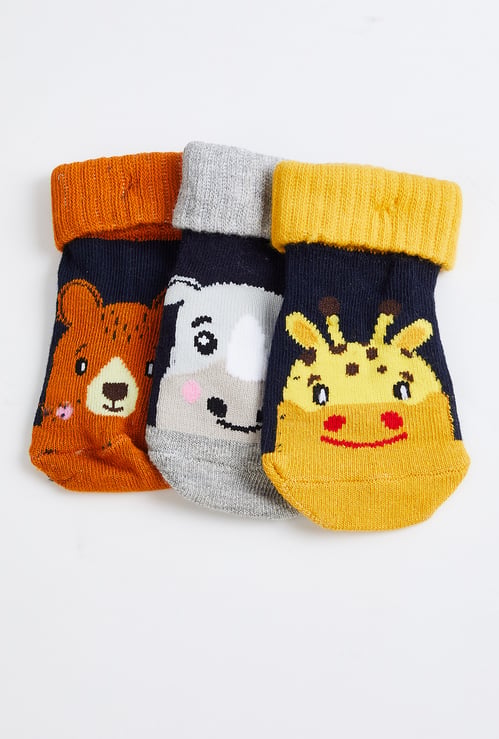 Boys Patterned Ankle Length Socks - Pack of 3