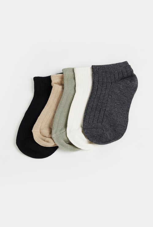Kids Solid Ankle Length Socks - Pack of 5