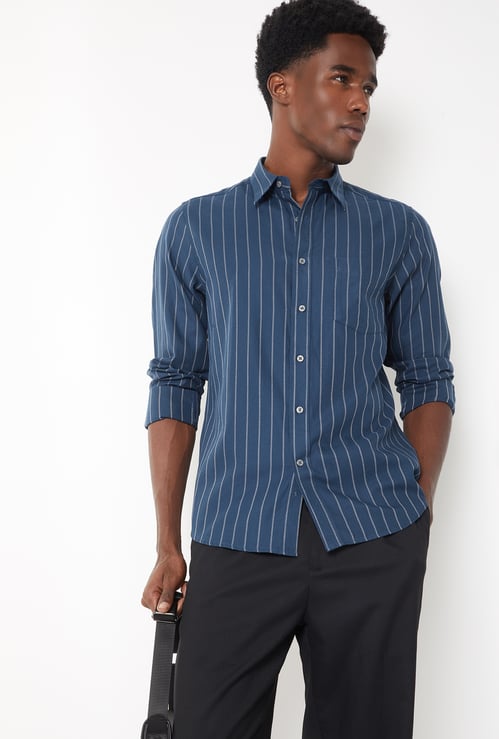 Men Striped Slim Shirt