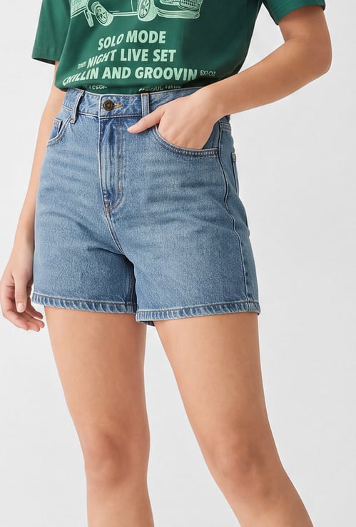 Women High Rise Denim Shorts