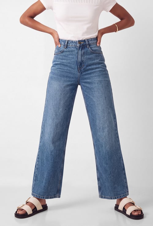 Women Wide-Leg High-Rise Jeans