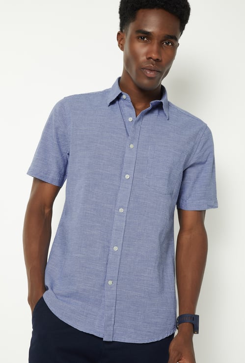 Men Houndstooth Smart Casual Shirt
