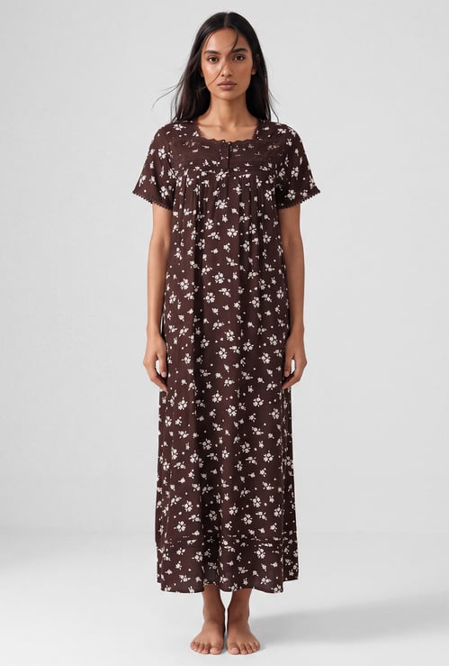Women Floral Print Nightgown