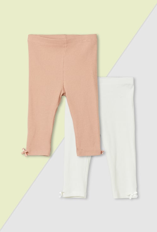 Girls Ribbed Leggings - Pack of 2