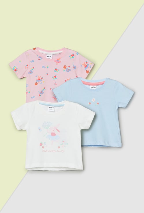 Girls Printed T-shirts - Pack of 3