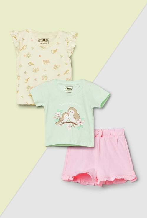 Girls Printed Tops - Pack of 3