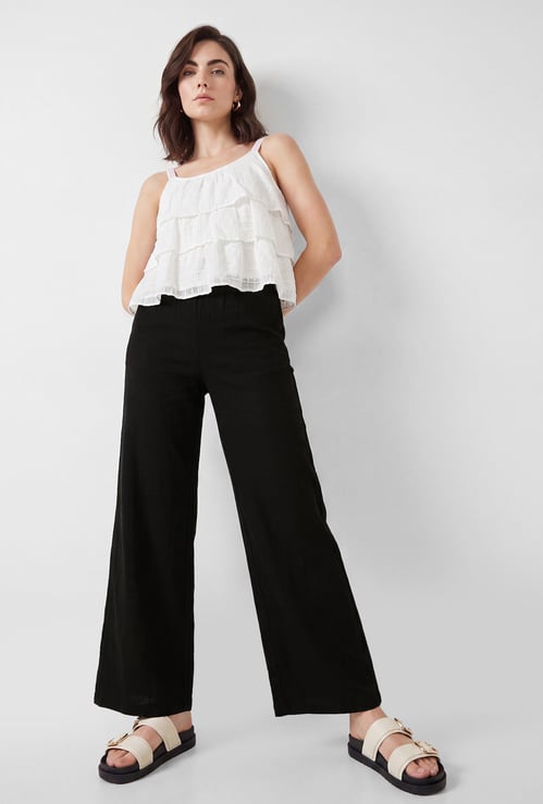 Women Solid Pull-on Pants