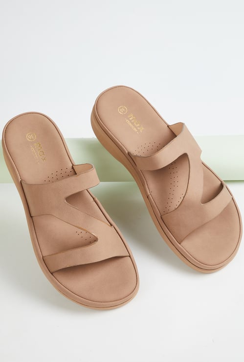 Women Solid Dual Strap Sandals