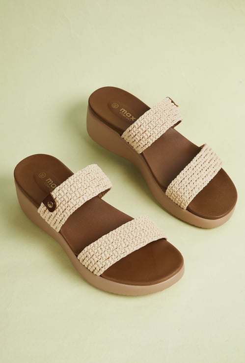 Women Braided Open-Toe Wedges