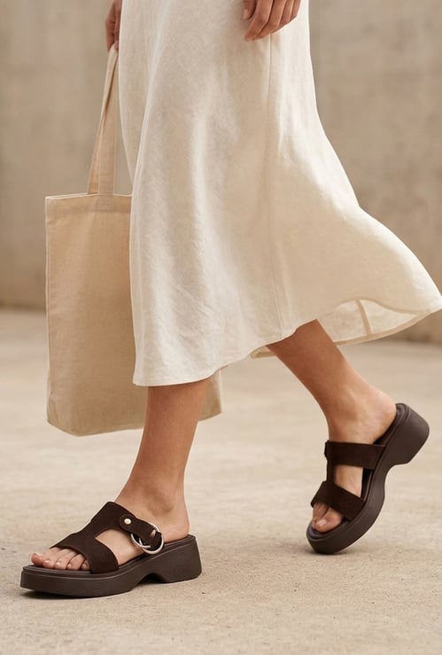 Women Textured Platform Heels