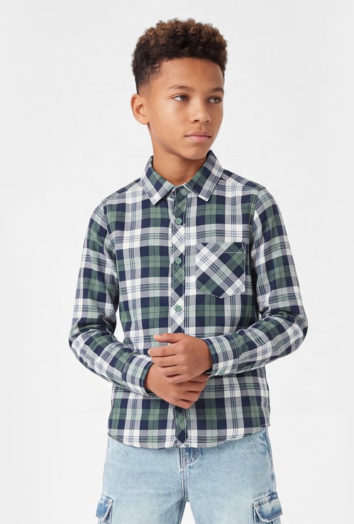 Boys Checked Regular Fit Shirt