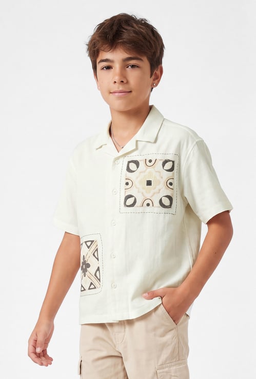 Boys Embellished Oversized Shirt