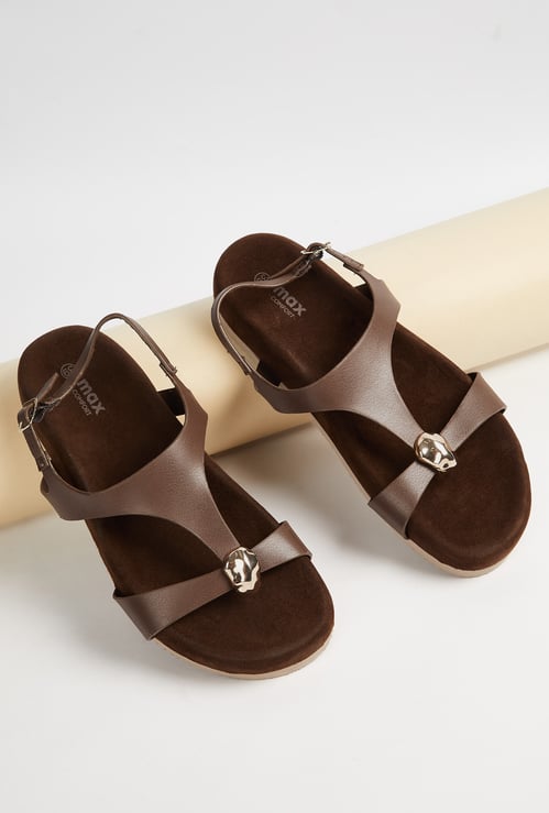 Women Solid T-strap Sandals