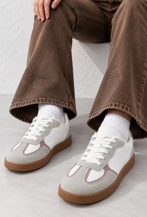 Women Contrast Overlay Sneakers