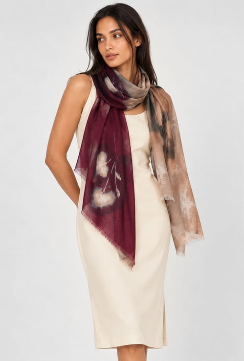 Women Floral Print Scarf