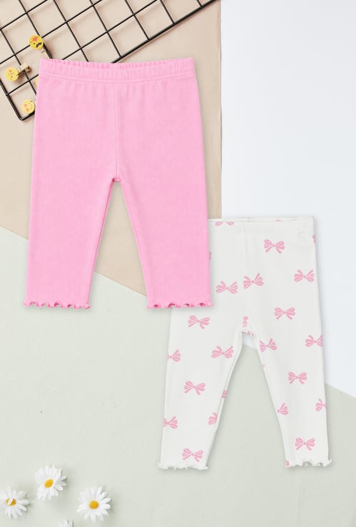 Girls Ribbed Leggings - Pack of 2