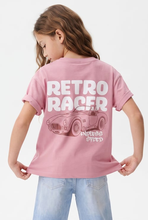 Girls Retro Racer Printed T-shirt