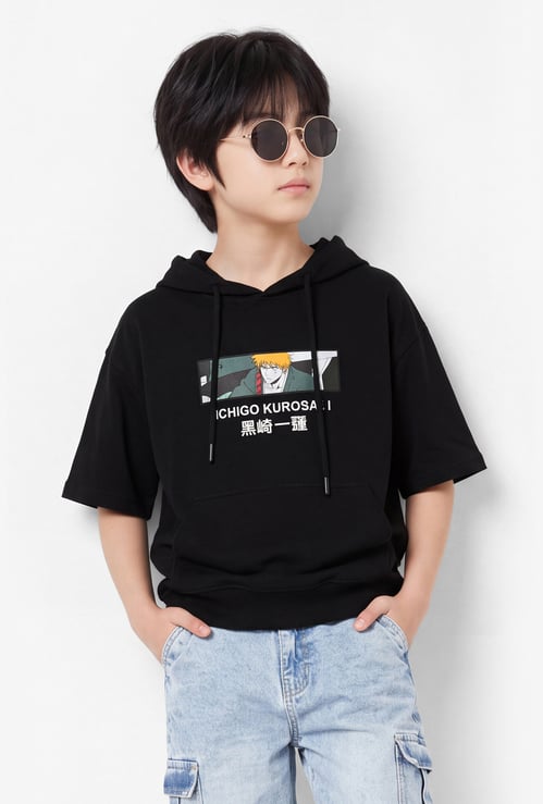 Boys Ichigo Kurasaki Applique Hooded T-shirt