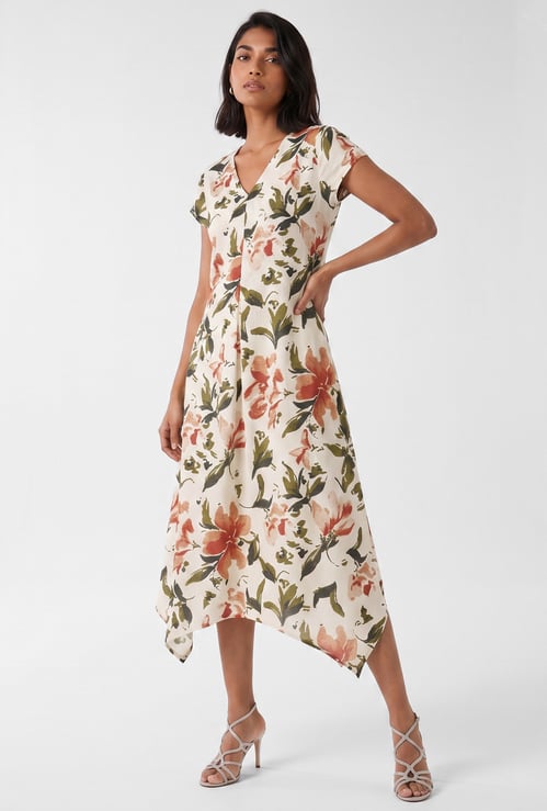Women Floral Print Midi Dress