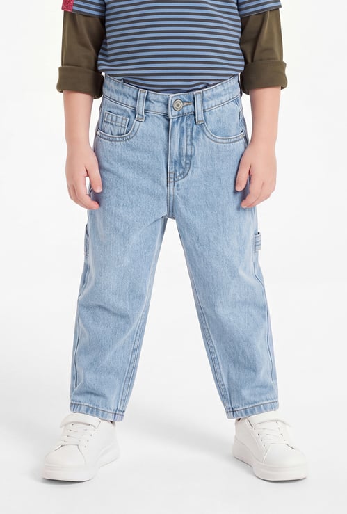 Boys Mid-Wash Carpenter Jeans