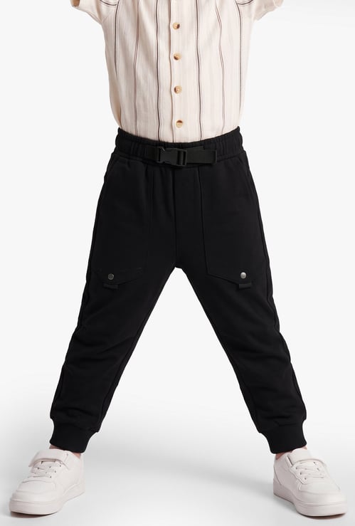 Boys Solid Relaxed Fit Joggers