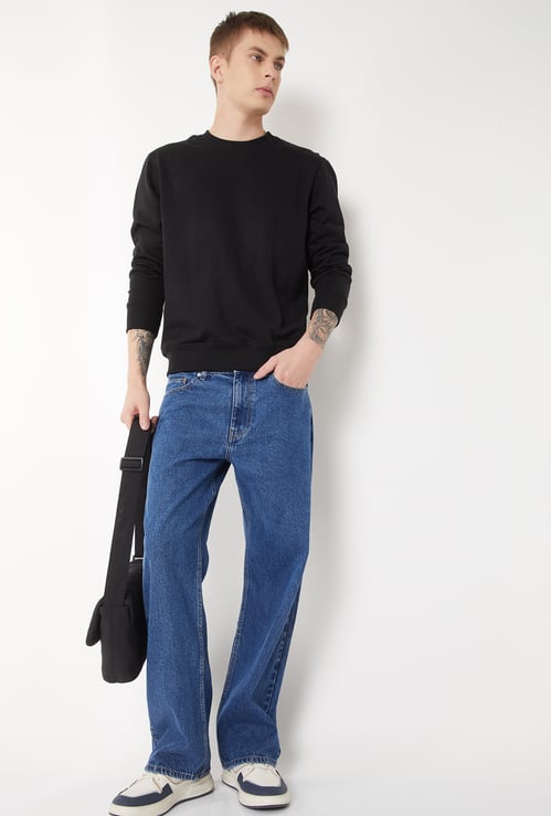 Men Solid Wash Relaxed Fit Jeans