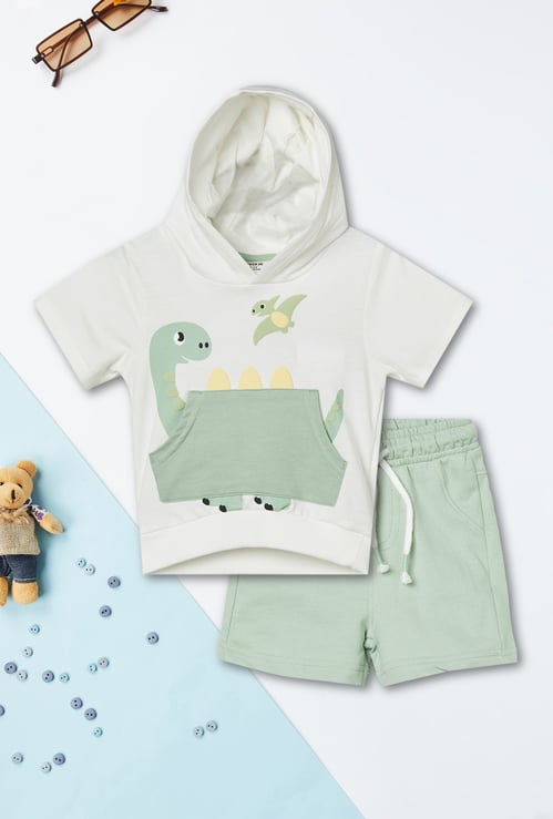 Boys Dinosaur Printed Shorts Set