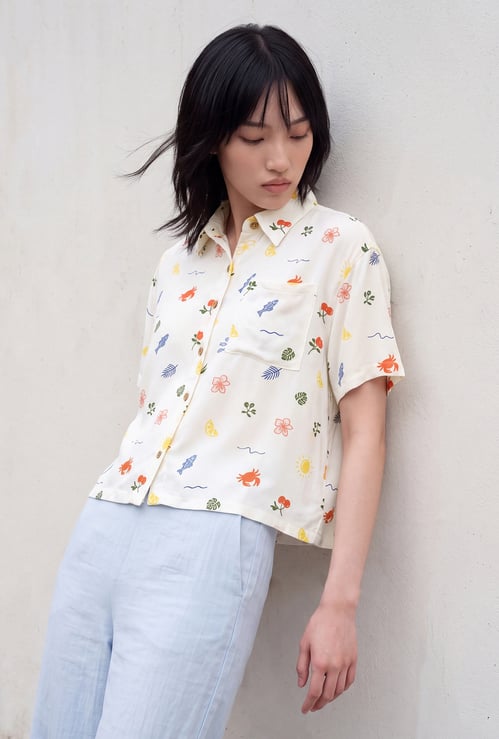 URB_N Women Printed Regular Fit Shirt