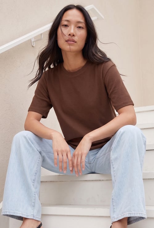 Women Textured T-shirt