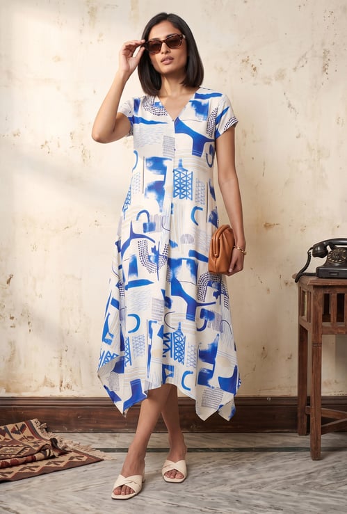 Women Printed Asymmetric Dress