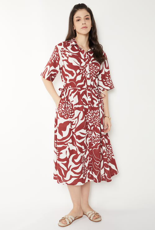 Women Printed Shirt Dress
