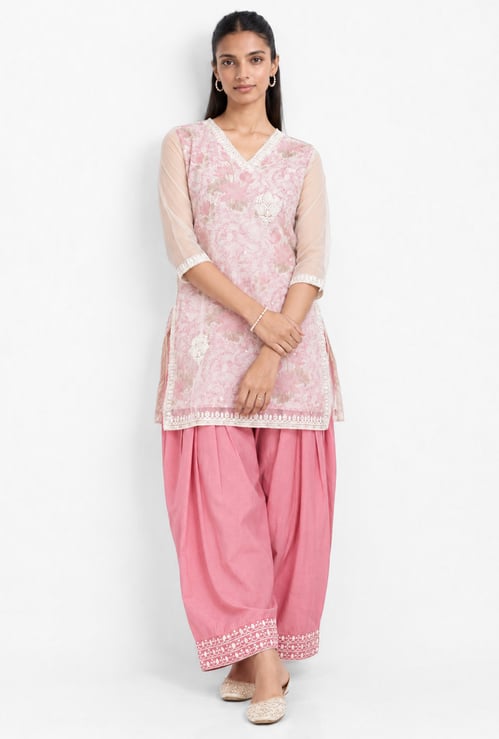 Women Floral Print Straight Kurta Set