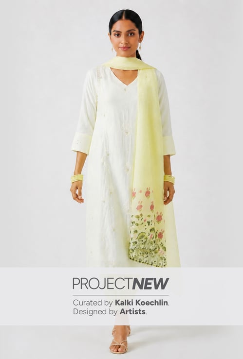 Women Embroidered A-line Kurta Set