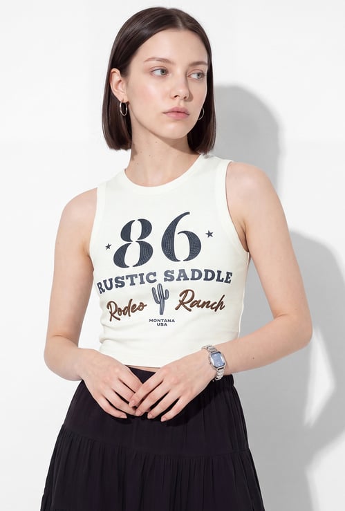 Women Printed Crop T-shirt