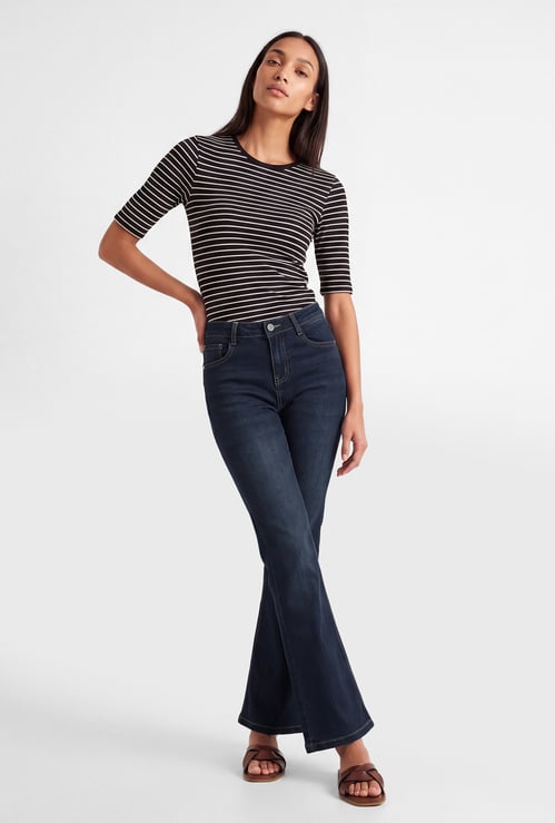 Women High-Rise Kick Flare Jeans