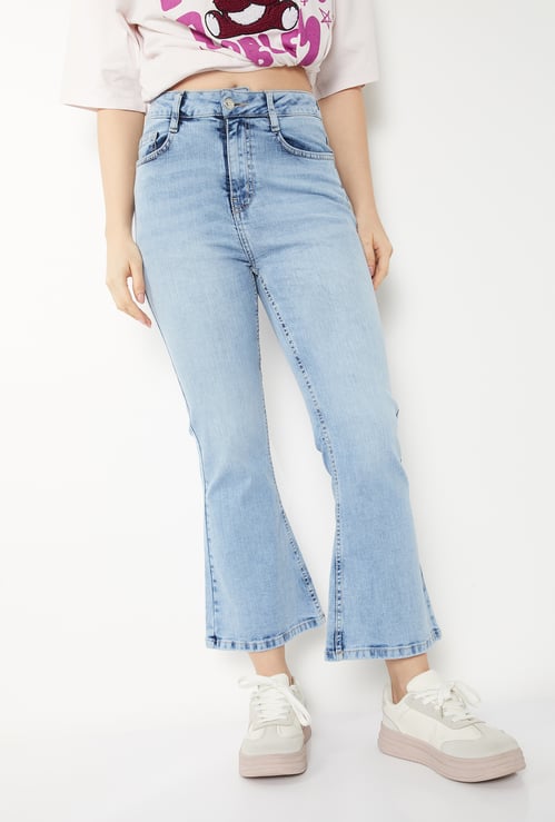 Women Light Wash Clean Look Jeans