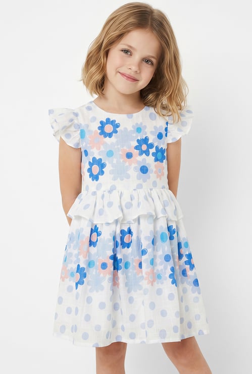 Girls Floral Print Dress