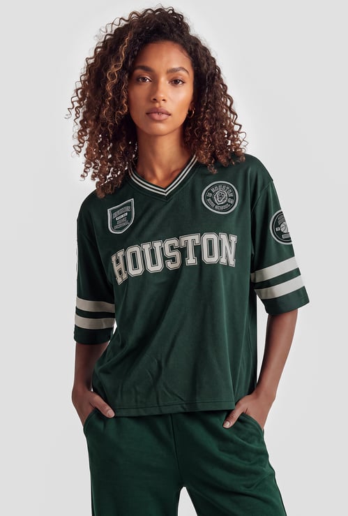 Women Houston Printed Sports T-shirt