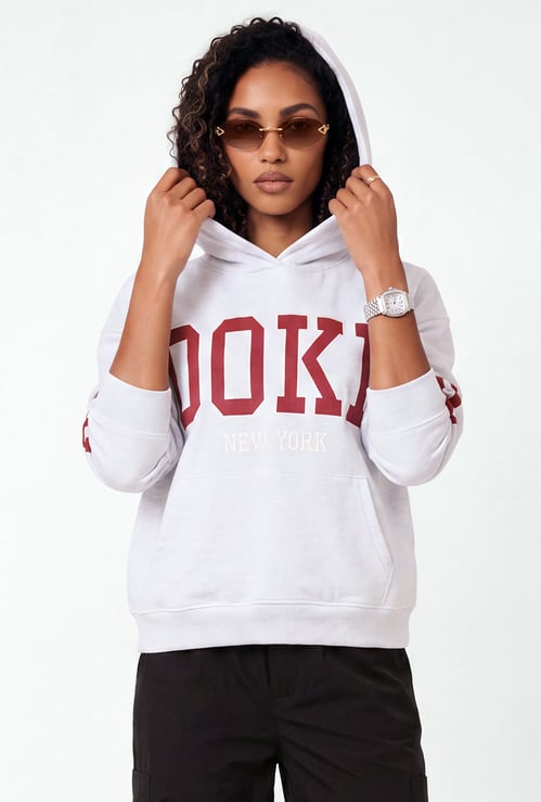 Women Athleisure Applique Hoodie