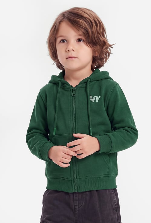Boys NY Printed Zipper Hoodie