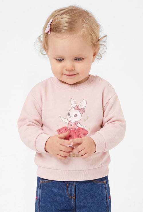 Girls Rabbit Printed Sweatshirt