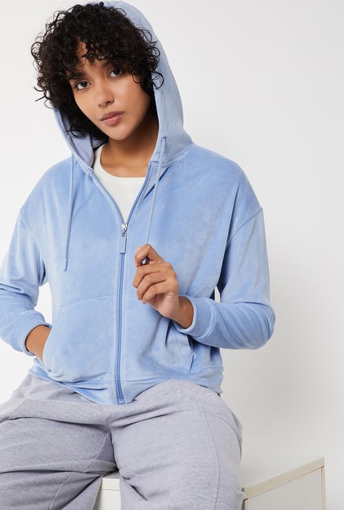 Women Solid Hooded Jacket